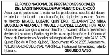 Edicto 2do. aviso Miguel Lozano Quintero