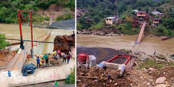 Se cayó puente colgante en construcción en zona rural de Bagadó