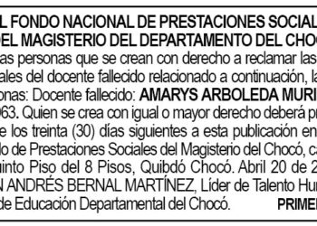 Edicto 1er. aviso Amarys Arboleda Murillo