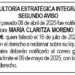 Edicto 2do. aviso María Claritza Moreno Mosquera