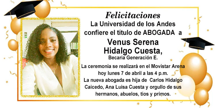 Grado de Abogada. Venus Serna Hidalgo Cuesta.