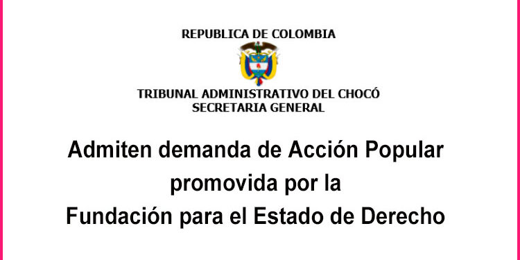Admiten demanda de Acción Popular promovida por la Fundación para el Estado de Derecho