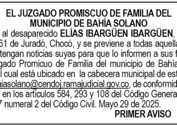 Edicto 1er. aviso Elías Ibargüen Ibargüen (desaparecido)