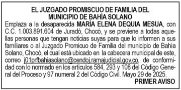 Edicto 1er. aviso María Elena Dequia Mesúa (desaparecida)
