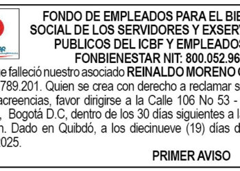 Edicto 1er. aviso Reinaldo Moreno Gamboa