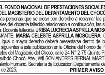 Edicto 1er. aviso Uribia Lucrecia Asprilla Mosquera