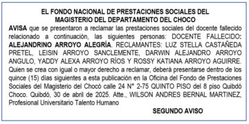 Edicto 2do. aviso Alejandrino Arroyo Alegría