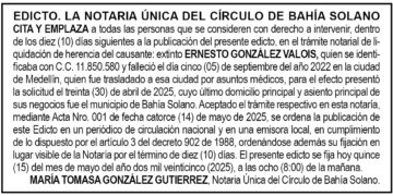 Edicto Ernesto González Valois