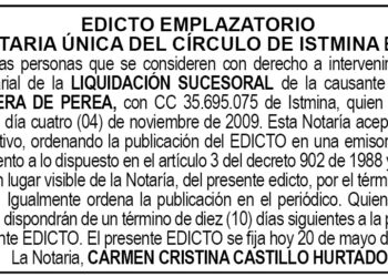 Edicto Leonisa Mosquera de Perea