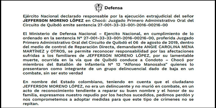 Edicto MinDefensa