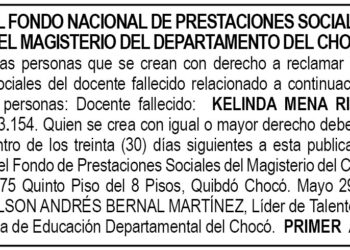 Edicto 1er. aviso Kelinda Mena Rivas