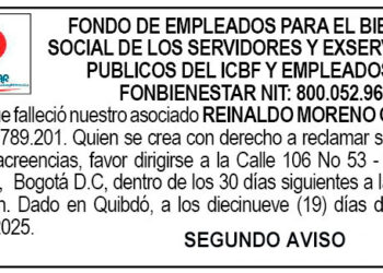 Edicto 2do. aviso Reinaldo Moreno Gamboa