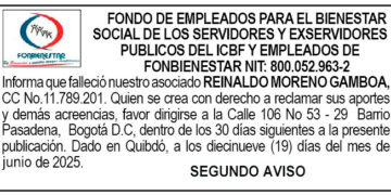 Edicto 2do. aviso Reinaldo Moreno Gamboa