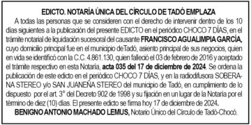 Edicto Francisco Agualimpia García