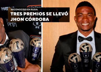 El futbolista chocoano John Córdoba recibió tres distinciones en Rusia