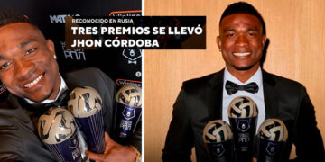 El futbolista chocoano John Córdoba recibió tres distinciones en Rusia