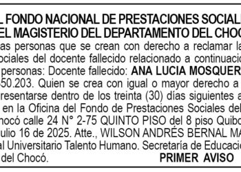 Edicto 1er. aviso Ana Lucía Mosquera Rivas