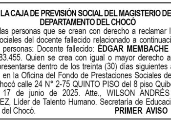 Edicto 1er. aviso Édgar Membache Tazcón