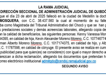 Edicto 2do. aviso Norma Moreno Mosquera
