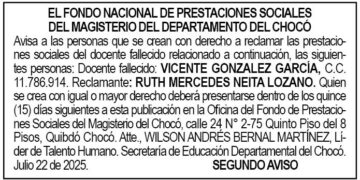 Edicto 2do. aviso Vicente González García