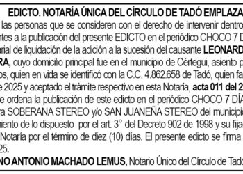 Edicto Leonardo Tello Mosquera