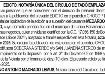 Edicto Medardo Orejuela Quinto