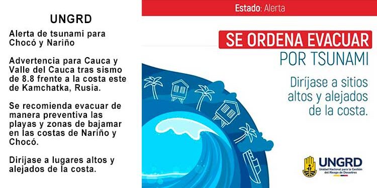 Ordenan evacuar playas en el Pacífico chocoano