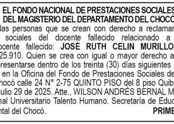 Edicto 1er. aviso José Ruth Celin Murillo Perea
