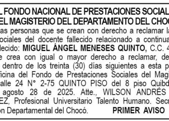 Edicto 2do. aviso Miguel Ángel Meneses Quinto