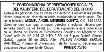 Edicto 2do. aviso Miguel Ángel Meneses Quinto