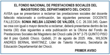 Edicto 1er. aviso Sonia Inelba Lozano de Valdés