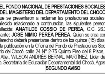 Edicto 2do. aviso Anatilde Cossio de Perea