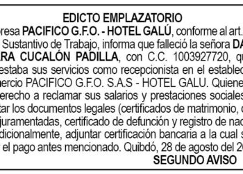 Edicto 2do. aviso Daniela Isarama Cucalón Padilla