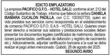 Edicto 2do. aviso Daniela Isarama Cucalón Padilla