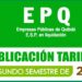 EPQ en liquidación: Tarifas 2do. semestre 2025