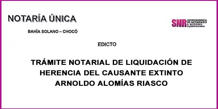 Edicto Arnoldo Alomías Riasco