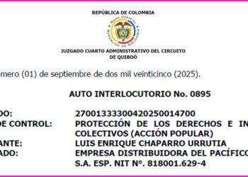 Chocó: admiten demanda contra Dispac