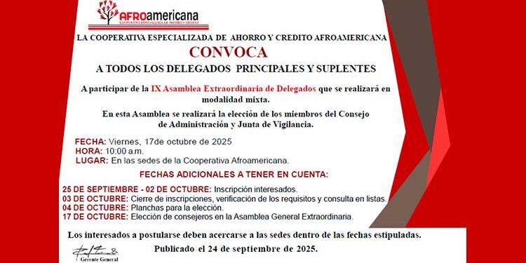 Afroamericana: convocatoria asamblea