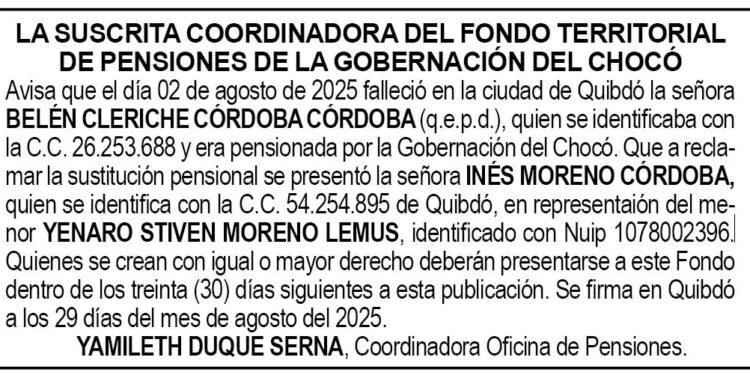 Edicto Belén Cleriche Córdoba Córdoba