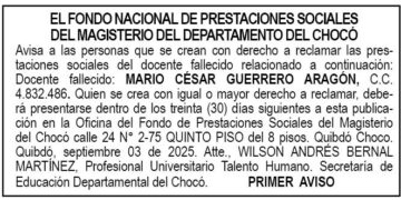 Edicto 1er. aviso Mario César Guerrero Aragón