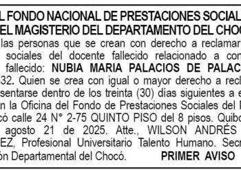 Edicto 1er. aviso Nubia María Palacios de Palacios