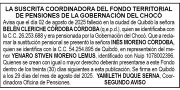 Edicto 2do. aviso Belén Cleriche Córdoba Córdoba