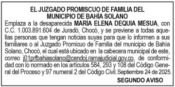 Edicto 2do. aviso María Elena Dequia Mesúa (desaparecida)