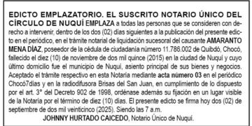 Edicto Amaranto Mena Díaz