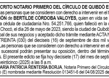 Edicto Bertilde Córdoba Valoyes