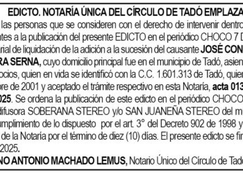 Edicto José Concepción Mosquera Serna