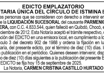 Edicto Parmenio Quinto Mosquera