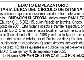Edicto Ranulfo Urrutia Ibargüen