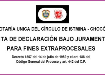 Acta de declaración bajo juramento para fines extraprocesales