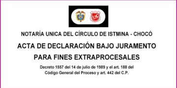 Acta de declaración bajo juramento para fines extraprocesales